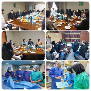 بازدید کارشناسان سازمان بیمه نیروهای مسلح از بخش های مختلف بیمارستان.